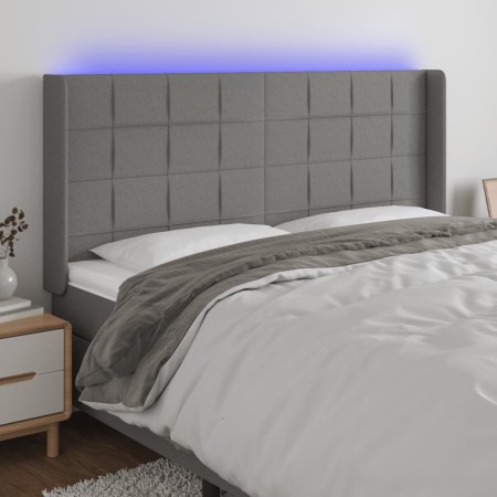 Dunkelgraues Stoffkopfteil mit LED 163x16x118/128 cm von vidaXL, Kopf- und Fußteile - Ref: Foro24-3124055, Preis: 131,14 €, R...
