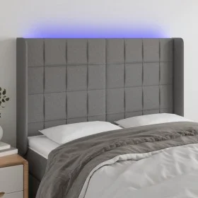 Dark gray fabric headboard with LED 147x16x118/128 cm by vidaXL, Headboards and footboards - Ref: Foro24-3124047, Price: 128,...