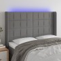 Dunkelgraues Stoffkopfteil mit LED 147x16x118/128 cm von vidaXL, Kopf- und Fußteile - Ref: Foro24-3124047, Preis: 135,06 €, R...
