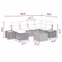 Conjunto de sofá de jardín con cojín 7 pcs Negro Poliratán