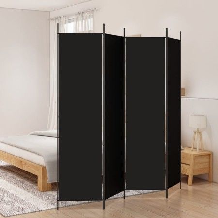 Divider screen with 4 black fabric panels 200x200 cm by vidaXL, Room dividers - Ref: Foro24-350185, Price: 36,84 €, Discount: %