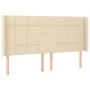Cream fabric headboard with LED 183x16x118/128 cm by vidaXL, Headboards and footboards - Ref: Foro24-3124067, Price: 136,52 €...