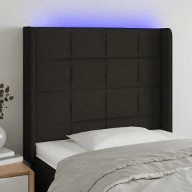 Black fabric headboard with LED 93x16x118/128 cm by vidaXL, Headboards and footboards - Ref: Foro24-3124032, Price: 84,35 €, ...