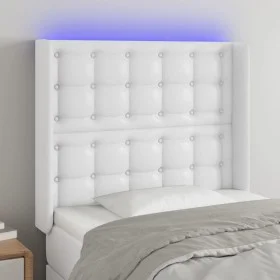 Kopfteil mit LED, weißem Kunstleder, 93 x 16 x 118/128 cm von vidaXL, Kopf- und Fußteile - Ref: Foro24-3124127, Preis: 81,24 ...