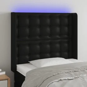 Kopfteil mit LED, schwarzem Kunstleder, 103 x 16 x 118/128 cm von vidaXL, Kopf- und Fußteile - Ref: Foro24-3124132, Preis: 71...