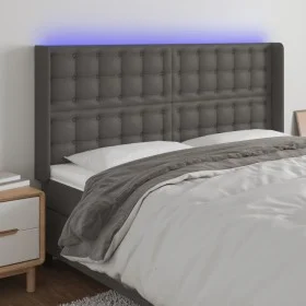 Kopfteil mit LED-grauem Kunstleder 147x16x118/128cm von vidaXL, Kopf- und Fußteile - Ref: Foro24-3124142, Preis: 110,65 €, Ra...