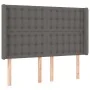 Cabecero con LED cuero sintético gris 147x16x118/128cm de vidaXL, Cabeceros y pies de cama - Ref: Foro24-3124142, Precio: 110...