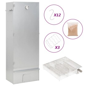 Horno ahumador de BBQ con generador humo frío acero galvanizado en Barbacoas | Comprar online en Foro24