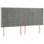 Hellgraues Samtkopfteil mit LED 203x16x118/128 cm von vidaXL, Kopf- und Fußteile - Ref: Foro24-3124114, Preis: 119,87 €, Raba...