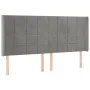 Hellgraues Samtkopfteil mit LED 203x16x118/128 cm von vidaXL, Kopf- und Fußteile - Ref: Foro24-3124114, Preis: 116,01 €, Raba...