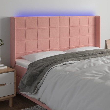 Rosa Samtkopfteil mit LED 183x16x118/128 cm von vidaXL, Kopf- und Fußteile - Ref: Foro24-3124113, Preis: 127,53 €, Rabatt: %