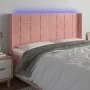 Cabecero con LED de terciopelo rosa 183x16x118/128 cm de vidaXL, Cabeceros y pies de cama - Ref: Foro24-3124113, Precio: 127,...
