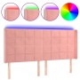 Cabecero con LED de terciopelo rosa 183x16x118/128 cm de vidaXL, Cabeceros y pies de cama - Ref: Foro24-3124113, Precio: 127,...