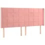 Pink velvet headboard with LED 183x16x118/128 cm by vidaXL, Headboards and footboards - Ref: Foro24-3124113, Price: 126,00 €,...