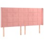 Rosa Samtkopfteil mit LED 183x16x118/128 cm von vidaXL, Kopf- und Fußteile - Ref: Foro24-3124113, Preis: 127,53 €, Rabatt: %