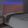 Pink velvet headboard with LED 183x16x118/128 cm by vidaXL, Headboards and footboards - Ref: Foro24-3124113, Price: 126,00 €,...