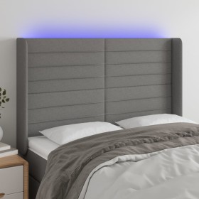 Dark gray fabric headboard with LED 147x16x118/128 cm by vidaXL, Headboards and footboards - Ref: Foro24-3124187, Price: 116,...
