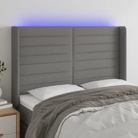Dunkelgraues Stoffkopfteil mit LED 147x16x118/128 cm von vidaXL, Kopf- und Fußteile - Ref: Foro24-3124187, Preis: 114,35 €, R...