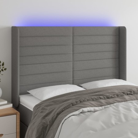 Dunkelgraues Stoffkopfteil mit LED 147x16x118/128 cm von vidaXL, Kopf- und Fußteile - Ref: Foro24-3124187, Preis: 116,64 €, R...