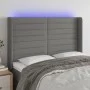 Dunkelgraues Stoffkopfteil mit LED 147x16x118/128 cm von vidaXL, Kopf- und Fußteile - Ref: Foro24-3124187, Preis: 114,35 €, R...
