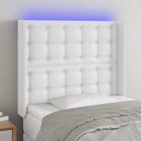 Kopfteil mit LED, weißem Kunstleder, 103 x 16 x 118/128 cm von vidaXL, Kopf- und Fußteile - Ref: Foro24-3124133, Preis: 82,13...