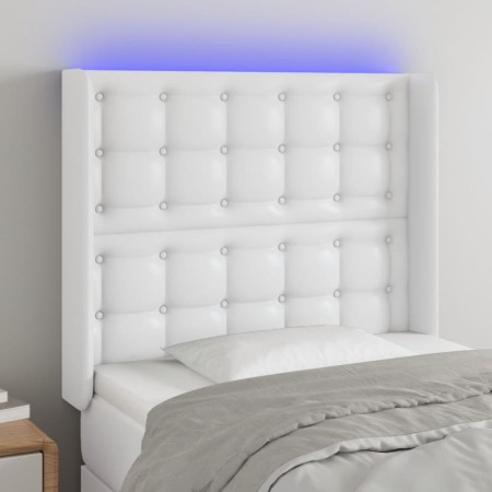 Kopfteil mit LED, weißem Kunstleder, 103 x 16 x 118/128 cm von vidaXL, Kopf- und Fußteile - Ref: Foro24-3124133, Preis: 82,13...