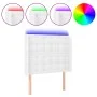 Headboard with LED white synthetic leather 103x16x118/128 cm by vidaXL, Headboards and footboards - Ref: Foro24-3124133, Pric...