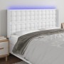Kopfteil mit LED, weißem Kunstleder, 203 x 16 x 118/128 cm von vidaXL, Kopf- und Fußteile - Ref: Foro24-3124157, Preis: 140,3...