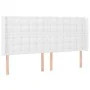 Kopfteil mit LED, weißem Kunstleder, 203 x 16 x 118/128 cm von vidaXL, Kopf- und Fußteile - Ref: Foro24-3124157, Preis: 138,2...
