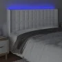 Kopfteil mit LED, weißem Kunstleder, 203 x 16 x 118/128 cm von vidaXL, Kopf- und Fußteile - Ref: Foro24-3124157, Preis: 138,2...