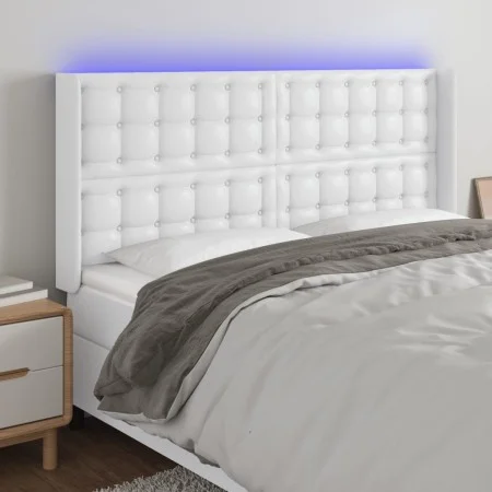 Kopfteil mit LED, weißem Kunstleder, 183 x 16 x 118/128 cm von vidaXL, Kopf- und Fußteile - Ref: Foro24-3124151, Preis: 128,5...