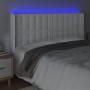 Kopfteil mit LED, weißem Kunstleder, 183 x 16 x 118/128 cm von vidaXL, Kopf- und Fußteile - Ref: Foro24-3124151, Preis: 131,2...