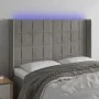 Light gray velvet headboard with LED 147x16x118/128 cm by vidaXL, Headboards and footboards - Ref: Foro24-3124096, Price: 127...