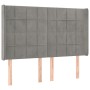 Hellgraues Samtkopfteil mit LED 147x16x118/128 cm von vidaXL, Kopf- und Fußteile - Ref: Foro24-3124096, Preis: 121,71 €, Raba...