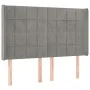 Hellgraues Samtkopfteil mit LED 147x16x118/128 cm von vidaXL, Kopf- und Fußteile - Ref: Foro24-3124096, Preis: 127,72 €, Raba...