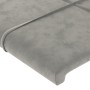 Hellgraues Samtkopfteil mit LED 147x16x118/128 cm von vidaXL, Kopf- und Fußteile - Ref: Foro24-3124096, Preis: 121,71 €, Raba...