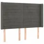 Cabecero con LED de terciopelo gris oscuro 147x16x118/128 cm de vidaXL, Cabeceros y pies de cama - Ref: Foro24-3124237, Preci...