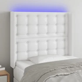 Kopfteil mit LED, weißem Kunstleder, 83 x 16 x 118/128 cm von vidaXL, Kopf- und Fußteile - Ref: Foro24-3124121, Preis: 81,42 ...
