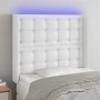 Kopfteil mit LED, weißem Kunstleder, 83 x 16 x 118/128 cm von vidaXL, Kopf- und Fußteile - Ref: Foro24-3124121, Preis: 81,42 ...