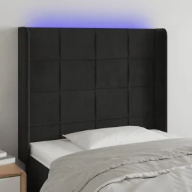 Kopfteil aus schwarzem Samt mit LED 93x16x118/128 cm von vidaXL, Kopf- und Fußteile - Ref: Foro24-3124086, Preis: 92,42 €, Ra...