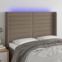 Kopfteil aus taupegrauem Stoff mit LED 147x16x118/128 cm von vidaXL, Kopf- und Fußteile - Ref: Foro24-3124190, Preis: 137,55 ...