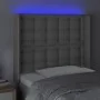 Headboard with LED gray synthetic leather 103x16x118/128cm by vidaXL, Headboards and footboards - Ref: Foro24-3124136, Price:...