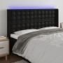 Kopfteil mit LED, schwarzem Kunstleder, 203 x 16 x 118/128 cm von vidaXL, Kopf- und Fußteile - Ref: Foro24-3124156, Preis: 11...