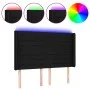 Black fabric headboard with LED 147x16x118/128 cm by vidaXL, Headboards and footboards - Ref: Foro24-3124188, Price: 139,16 €...
