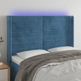 LED-Kopfteil aus dunkelblauem Samt, 147 x 16 x 118/128 cm von vidaXL, Kopf- und Fußteile - Ref: Foro24-3124240, Preis: 119,35...