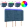 Dark blue velvet LED headboard 147x16x118/128 cm by vidaXL, Headboards and footboards - Ref: Foro24-3124240, Price: 121,07 €,...