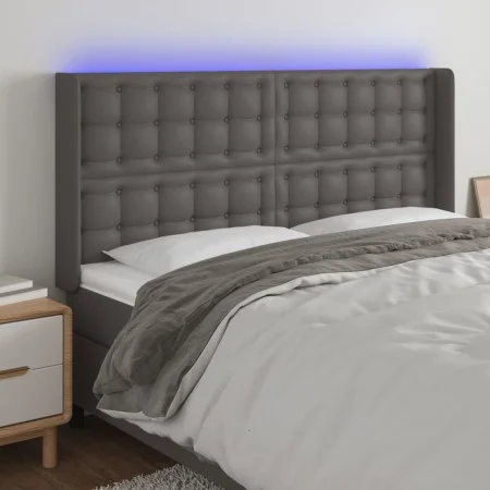 Kopfteil mit LED-grauem Kunstleder 203x16x118/128 cm von vidaXL, Kopf- und Fußteile - Ref: Foro24-3124160, Preis: 147,14 €, R...