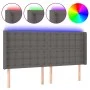 Kopfteil mit LED-grauem Kunstleder 203x16x118/128 cm von vidaXL, Kopf- und Fußteile - Ref: Foro24-3124160, Preis: 147,14 €, R...