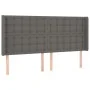 Headboard with LED gray synthetic leather 203x16x118/128 cm by vidaXL, Headboards and footboards - Ref: Foro24-3124160, Price...