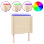 Kopfteil aus cremefarbenem Stoff mit LED 93x16x118/128 cm von vidaXL, Kopf- und Fußteile - Ref: Foro24-3124273, Preis: 91,40 ...